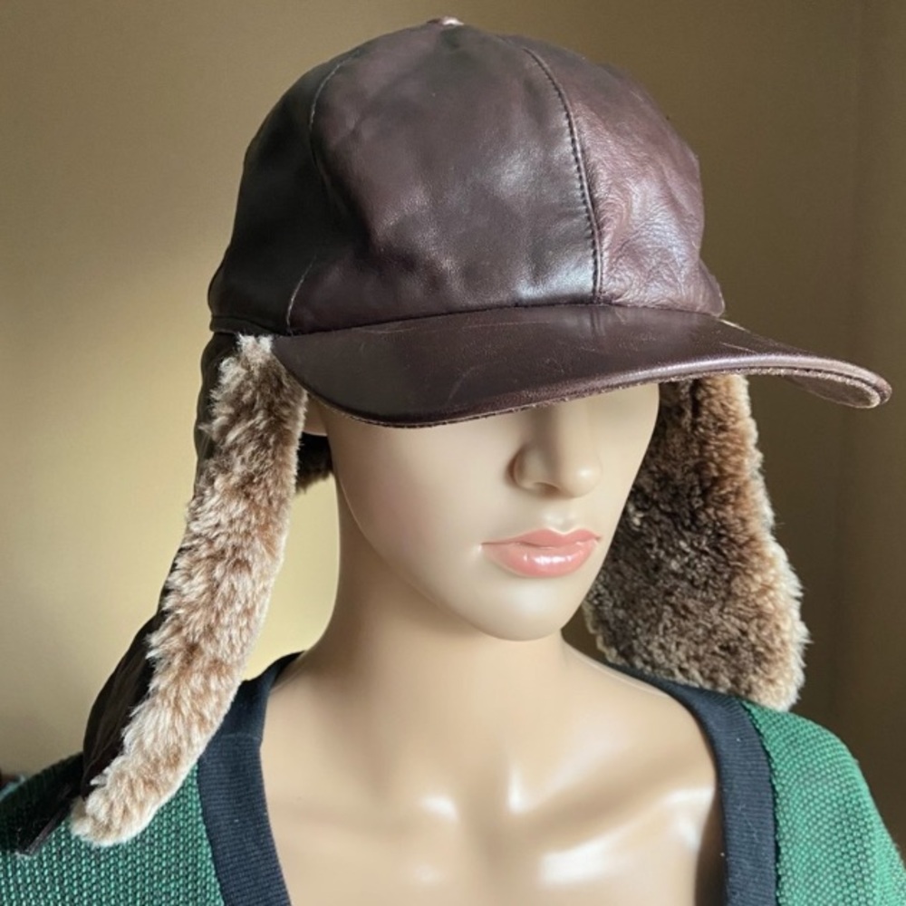 Genuine Leather Aviator Hat